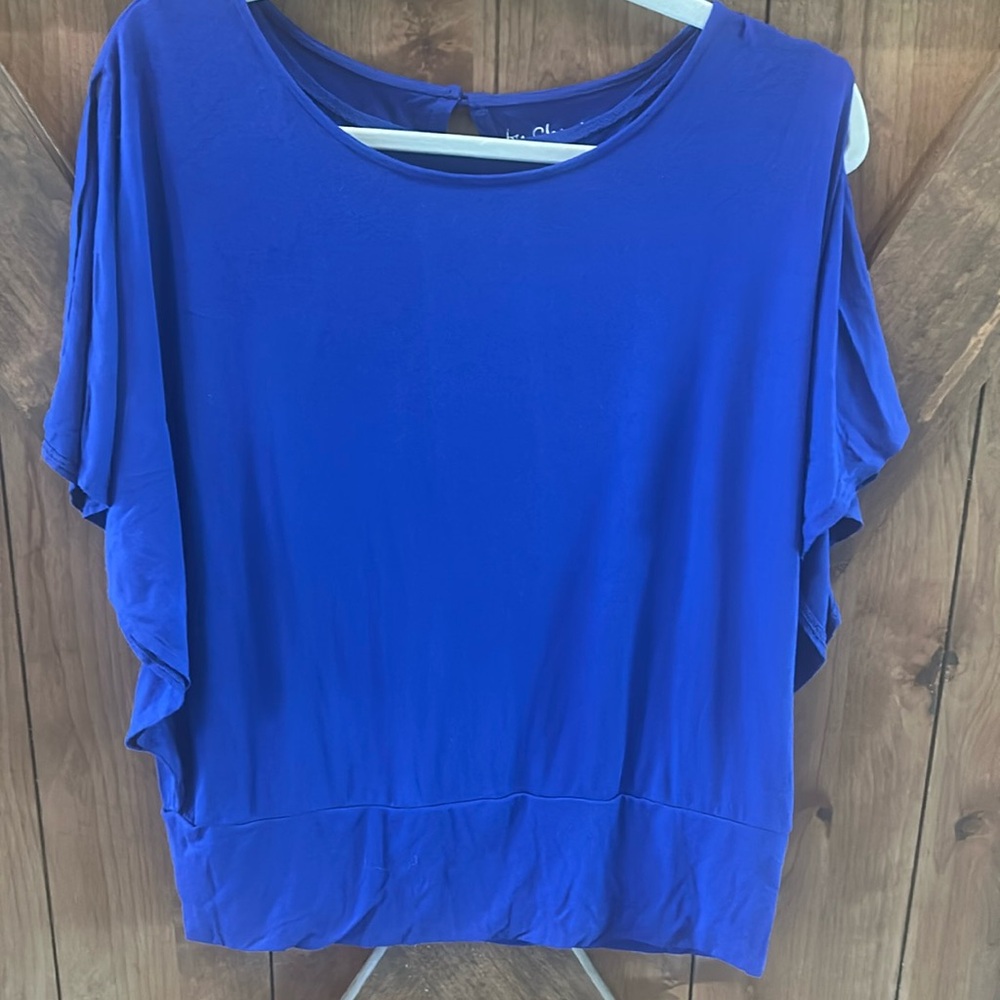 Women’s Chicos Blue Short-Sleeve Shirt Size 1